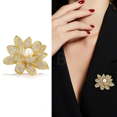 Flower Alloy Crystal Rhinestone Brooch PW-WG24C40-01-1