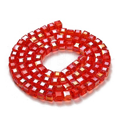 Electroplate Glass Beads Strands EGLA-R030-6x6mm-01-1