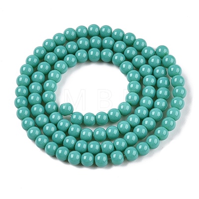 Opaque Solid Color Glass Beads Strands GLAA-T032-P4mm-12A-1