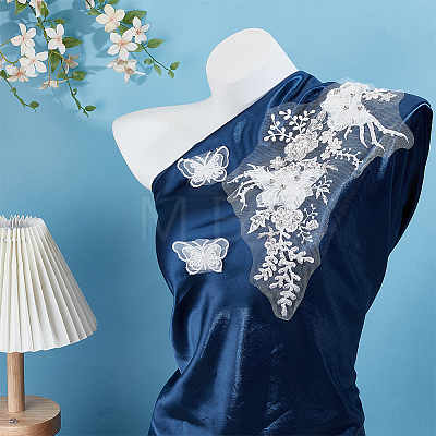 4Pcs Cotton Lace Clothing Patches PATC-FG0003-84-1
