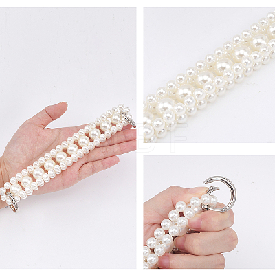 Plastic Imitation Pearl Beaded Chain Bag Handle FIND-WH0111-170-1