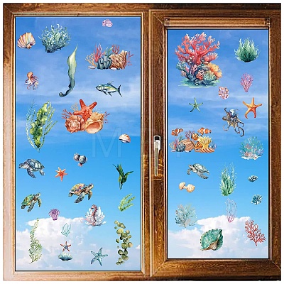 8 Sheets 8 Styles PVC Waterproof Wall Stickers DIY-WH0345-099-1