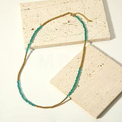 Glass & Stainless Steel Round Beaded Necklaces for Women PH3717-2-1