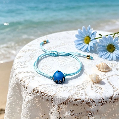 Handmade Porcelain Bead Braided Bead Bracelets WGDE3B3-03-1