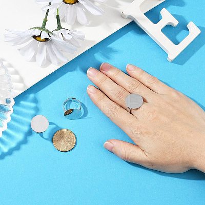 Flat Round Brass Pad Ring Settings X-MAK-S033-018P-NF-1
