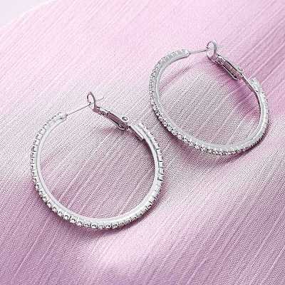 Brass Micro Pave Cubic Zirconia Stud Earrings EJEW-R025-32P-1