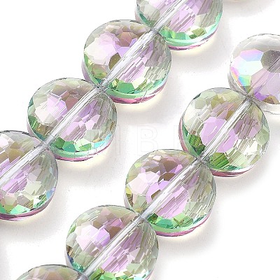 Electroplate Transparent Glass Beads Strands EGLA-M032-01A-HR02-1