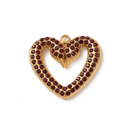 304 Stainless Steel Rhinestone Pendants STAS-B139-03G-02-1