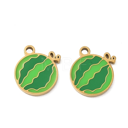 Fruit 304 Stainless Steel Enamel Pendants SA-CBA49D2-11G-14-1