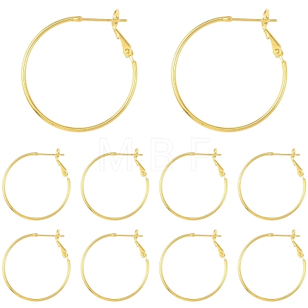 10Pcs Brass Hoop Earrings KK-YW0003-68G-1