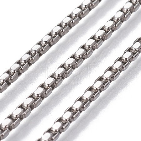 Tarnish Resistant 304 Stainless Steel Box Chains CHS-P007-32P-01-1