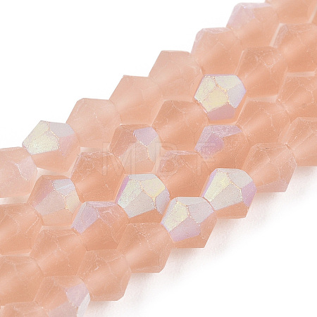 Imitate Austrian Crystal Bicone Frosted Glass Beads Strands GLAA-F029-TM2mm-A12-1
