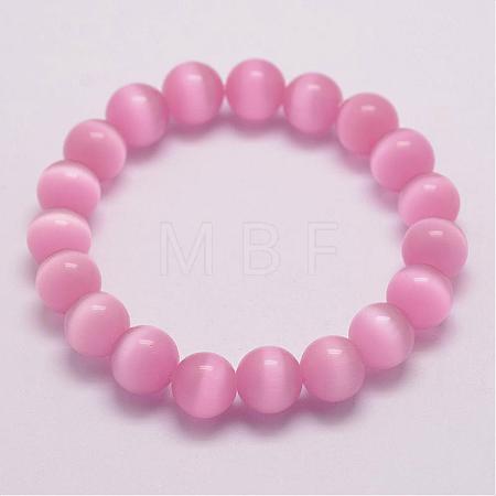 Cat Eye Beads Stretch Bracelets BJEW-F242-8mm-05-1