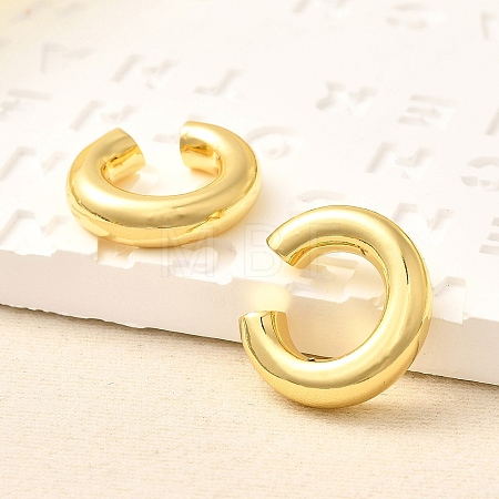 Rack Plating Brass Ring Cuff Earrings for Women EJEW-H135-01G-02-1
