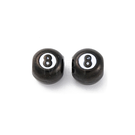 8 Ball 304 Stainless Steel Enamel Beads STAS-B085-20G-1