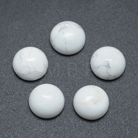 Natural Howlite Cabochons G-P393-R32-4MM-1