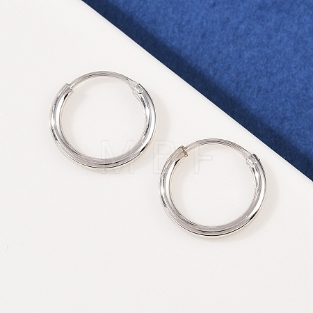 925 Sterling Silver Hoop Earrings STER-B008-01A-P-1