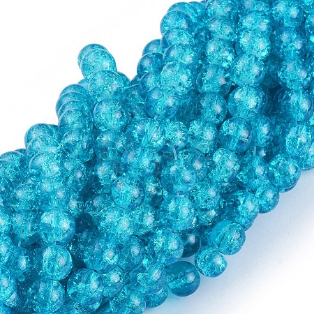 Crackle Glass Beads Strands X-CCG-Q001-8mm-06-1