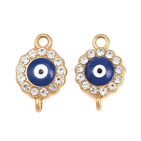 304 Stainless Steel Crystal Rhinestone Connector Charms STAS-G398-24G-01-1