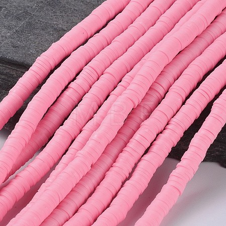 Flat Round Handmade Polymer Clay Beads CLAY-R067-6.0mm-28-1