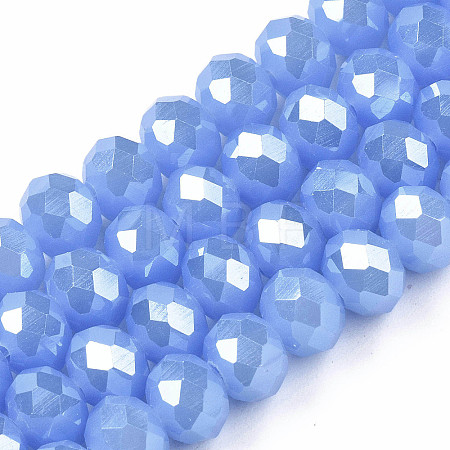 Electroplate Glass Beads Strands EGLA-A034-J8mm-A02-1
