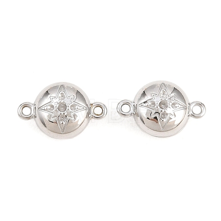 304 Stainless Steel Magnetic Clasps with Loops STAS-P452-04H-P-1