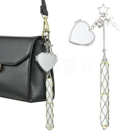 Stainless Steel Portable Lipstick Pouch Pendant Decorations HJEW-FS00105-1