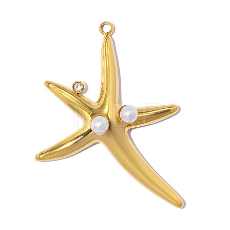 304 Stainless Steel Rhinestone Pendants STAS-OY019-41G-1