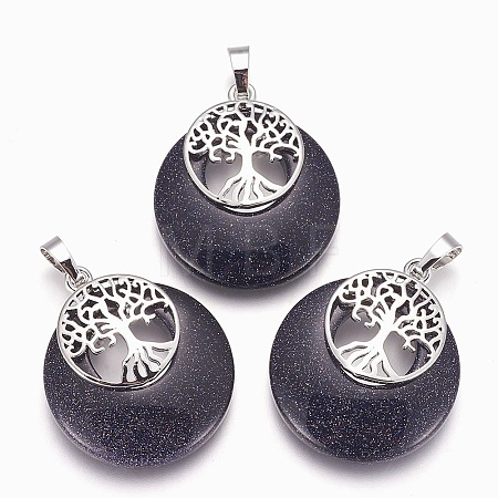Synthetic Blue Goldstone Pendants G-F573-C02-1