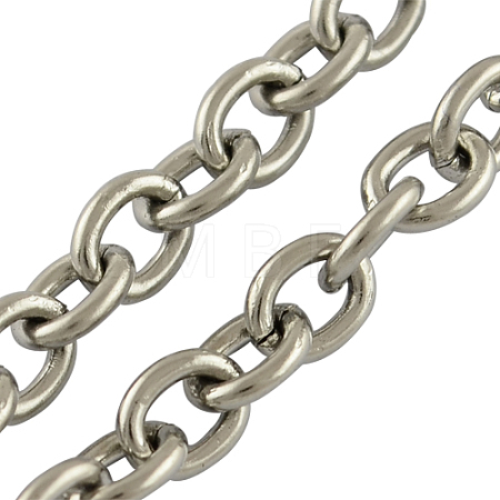 Tarnish Resistant 304 Stainless Steel Cable Chains X-CHS-R003-1.0mm-1