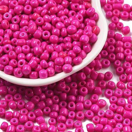Baking Paint 6/0 Glass Seed Beads SEED-S004-Y7-1