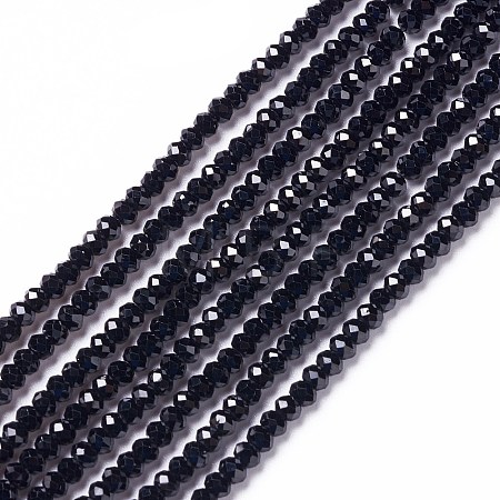 Natural Black Spinel Beads Strands G-L581B-001-1