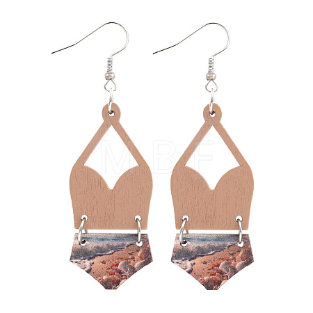 Alloy with Imitation Leather Dangle Earrings FS-WG30D02-15-1