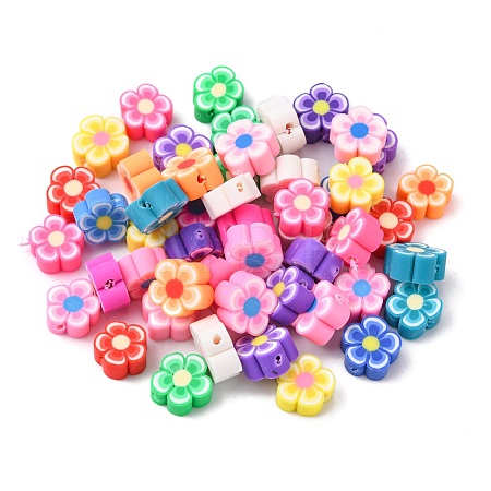 Handmade Polymer Clay Flower Plum Blossom Beads CLAY-Q213-10mm-M-1