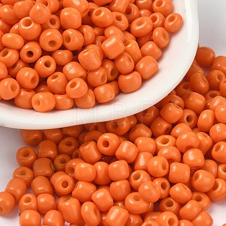 Baking Paint 6/0 Glass Seed Beads SEED-S004-Y3-1