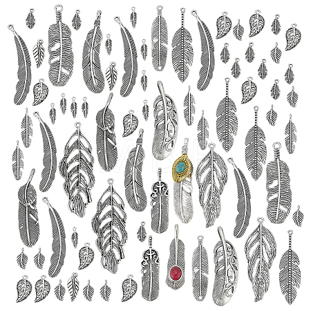 96Pcs Tibetan Style Alloy Pendants TIBE-PH0002-56-1