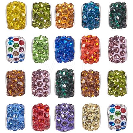 Polymer Clay Rhinestone European Beads CPDL-NB0001-07-1
