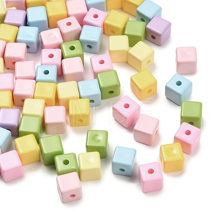 Opaque Acrylic Beads OACR-D043-02-1