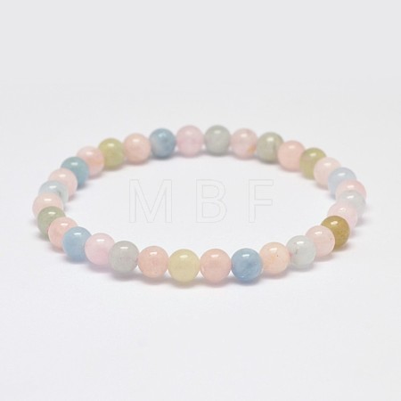 Natural Elastic Morganite Bracelets BJEW-D417-01C-1