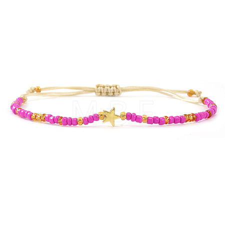 Glass Seed Beads Adjustable Bracelets KO8624-4-1