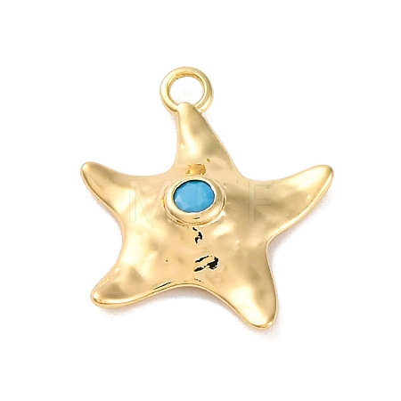 Summer Beach Dyed Synthetic Turquoise Pendants KK-U042-15G-1