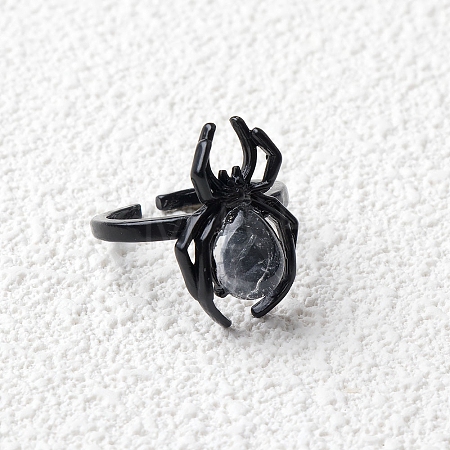 Natural Quartz Crystal Spider Open Cuff Rings PW-WGC70E9-24-1