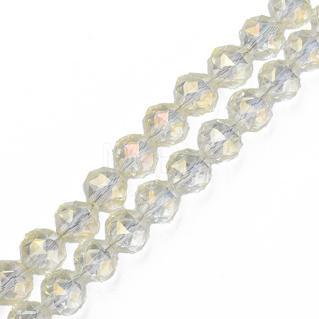 Electroplate Transparent Glass Beads Strands EGLA-N002-34A-C04-1