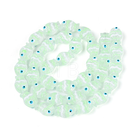 Transparent Glass and Enamel Beads Strands GLAA-T034-01D-1