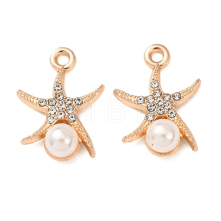 Alloy & ABS Imitation Pearl & Rhinestone Pendants FIND-K030-18E-G-1