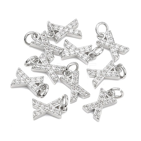 SHEGRACE Brass Micro Pave Clear Cubic Zirconia Pendants XGRQ29815-394P-X-1