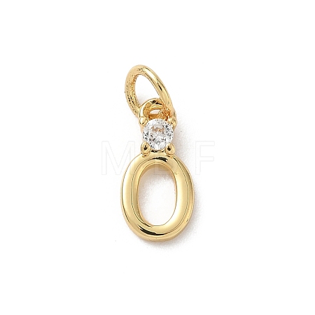 Brass Pave Clear Cubic Zirconia Charms KK-A273-01G-O-1