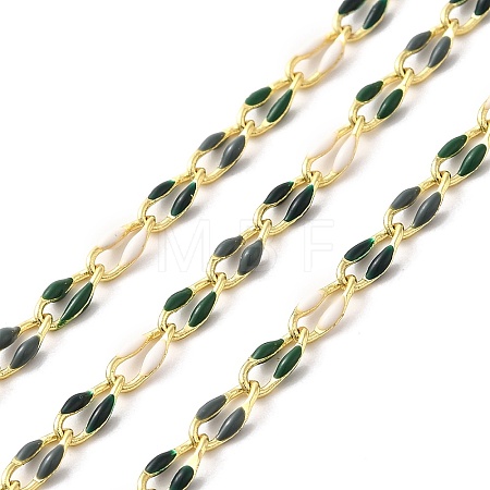 Brass Enamel Curb Chains CHC-C003-13G-17-1