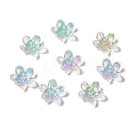 Transparent Acrylic Bead Caps X-OACR-H016-02-1