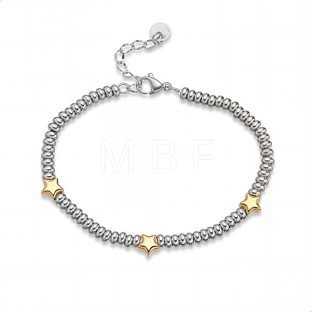 304 Stainless Steel Beaded Bracelets for Women WG7B0C0-02-1